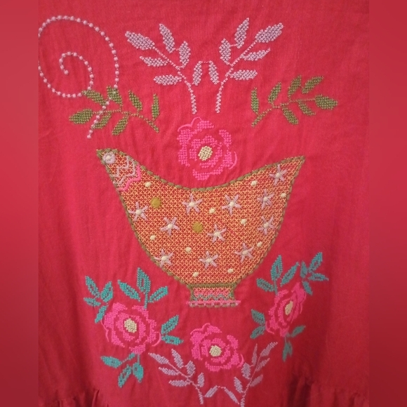 Gudrun Sjoden Embroidered Red Women's Top - Picture 2 of 6